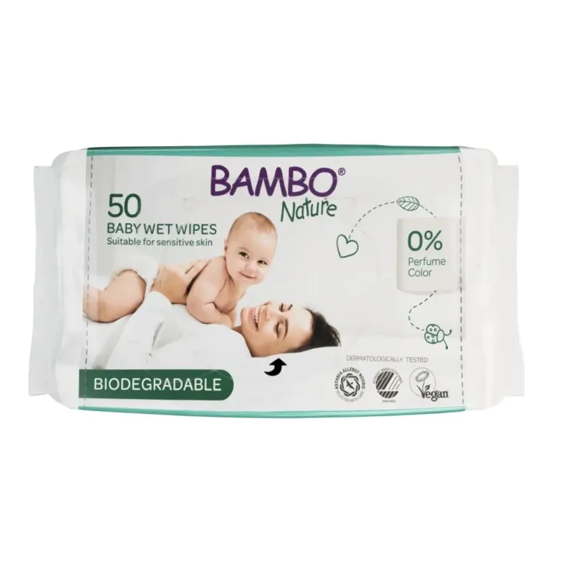 Bambo Nature Wet  Cleansing Wipes 50 pcs